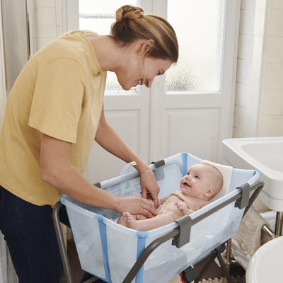 Banheira Flexível Stokke Transparente Oceano Azul - Suporte Para Recém - Nascido
