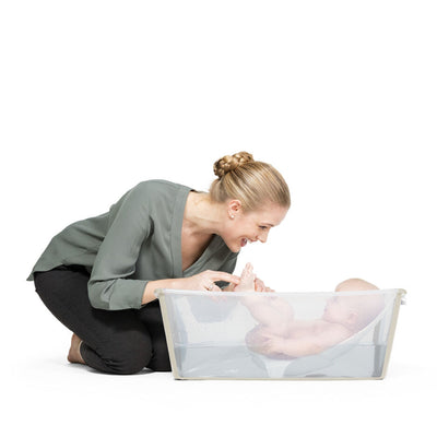 Banheira Flexível Stokke Transparente Areia Bege - Suporte Para Recém - Nascido